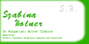 szabina wolner business card